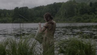 Lucy Walters - Here Alone (2016) Naked actress in a TV movie scene