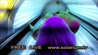 Blonde Amateur Girl Playing Pussy on Voyeur Solarium Hidden Cam