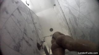 London Keyes takes a hidden camera shower