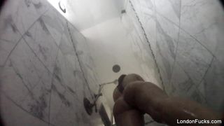 London Keyes takes a hidden camera shower
