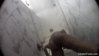 London Keyes takes a hidden camera shower