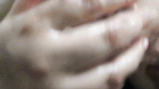 Solo Boobs Oil Massage and Slapping Close Up