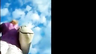 Horny women are showing their nice attributes, while a horny voyeur is making a video