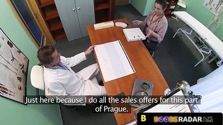 Hot patient is pleasing her doctor in the office, while a horny voyeur is making a video