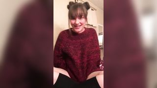 Little slut begs to be used