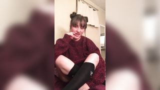 Little slut begs to be used