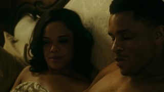 Tessa Thompson, Aja Naomi King, Eva Longoria - Sylvie's Love (2020) actress boobs scene