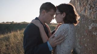 Lily James - The Dig (2021) celebs a topless scene from the movie