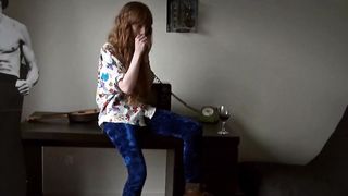 Hipster Girl and her naked art - Showing beautiful boobs #1