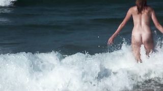 Redhead Naked Picnic on the beach