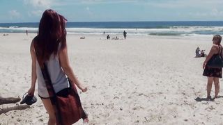 Young Sexy Naturella & Oil on the Beach