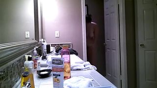 Hidden Cam - Topless girl and her friend in the bathroom