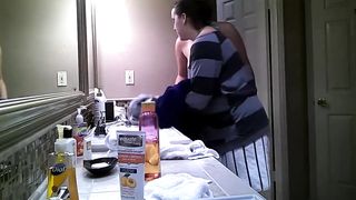 Hidden Cam - Topless girl and her friend in the bathroom