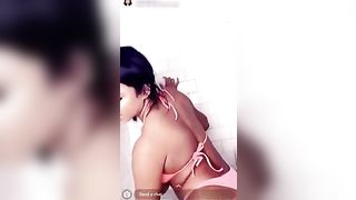 Super-Sexy black-haired with hefty bod, Autumn Falls is milking while having a douche and lovin’