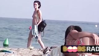 Bodacious dark haired is nude on the beach and pridefully showcasing her beaver, like other ladies