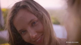 Gorgeous lingerie porn models were taking off their clothes and touching each other