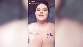 Stomping big titties in a TikTok