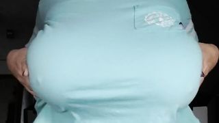 Wet Natural Big Boobs Dropped and Bounced. Solo MILF webcam