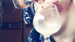 Lacto Story of how a beauty milked herself from her perfect  boobs and drank it. Watch it now!