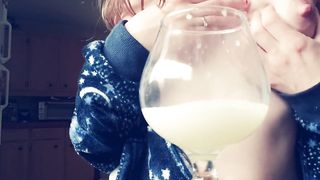 Lacto Story of how a beauty milked herself from her perfect  boobs and drank it. Watch it now!