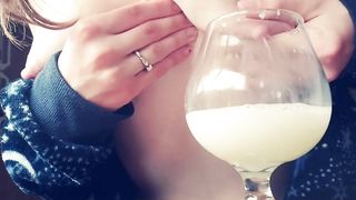 Lacto Story of how a beauty milked herself from her perfect  boobs and drank it. Watch it now!