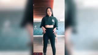 A short topless video with a long camera hit