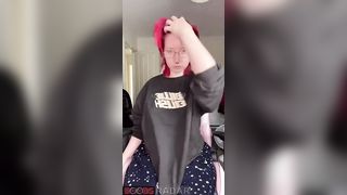 Cosplay Kitty shows off her pierced nipples