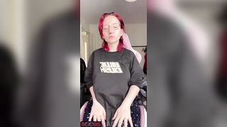 Cosplay Kitty shows off her pierced nipples