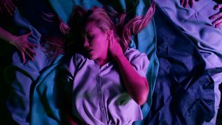 Christina Hélène Braa, Amanda Jones, Hannah Hueston naked - The Resonator Miskatonic U (2021) Erotic Topless Movie Scene