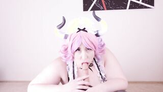 Your BBW Subjugated Manga Girl. Lactation, BlowJob Dildo & Cosplay