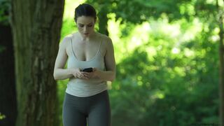 Fetish Boobs - A flashing woman in public. The breasts are super huge