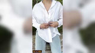 Ultra-Kinky dame lost the bet and went to the park to flash her humungous nude baps by bustyfox - BOOBS RADAR