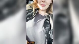 Blond in the car entices the drivers and TikTok followers with ample inborn mounds by hotdee01 - NUDITY TIKTOK