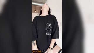 The head down and melons of this tatted TikTok girl are seen by all by GOTHSPVT - TIKTOK NAKED GIRL