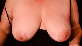 Drenching my hefty boobs in milk