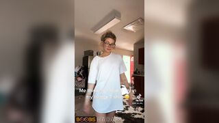 A schoolgirl partakes in the eighteen+ compete and flashes her toned fantastic assets by badharleybad - Topless TikTok