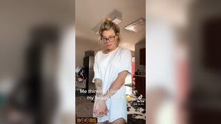 A schoolgirl partakes in the eighteen+ compete and flashes her toned fantastic assets by badharleybad - Topless TikTok