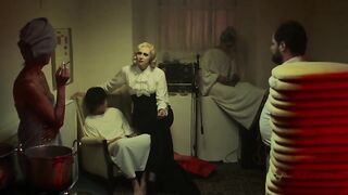 Fatma Mohamed nude - Flux Gourmet (2022) naked on stage performance