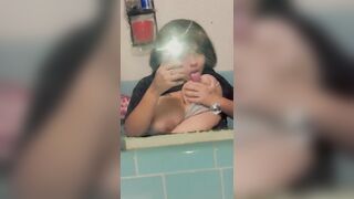 Negricana licks her own titty