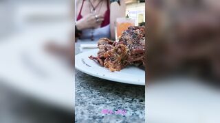 Caught Toying With My Breasts in Public But I Didn't Stop Flashing off My Firm Puffies In Restaurant