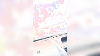 Exhibicionist Cheatingg displaying her tits on the street inwards the car