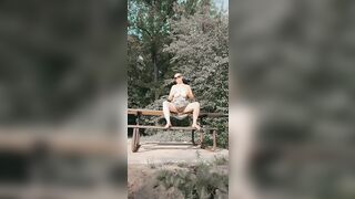 CAUGHT! Outdoor public showing! Deep Throating my giant jugs and demonstrating vag by the sea