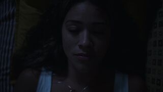 Gina Rodriguez in public nudity movie scene - Awake (2021)