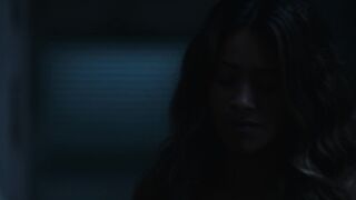 Gina Rodriguez in public nudity movie scene - Awake (2021)