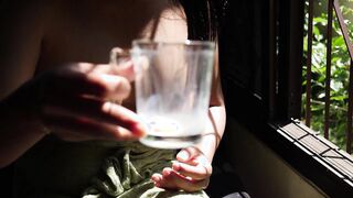 Boob jerking near the window - wenxram