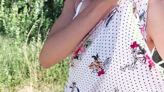 Latina lactating outdoors | fellate my fun bags with milk