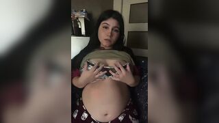 Smallish Latina Preggo Frolicking with her Fun Bags