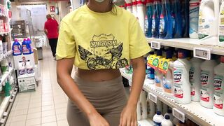 displaying titties at the supermarket