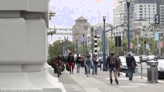 Ideal nipply day for a bare-breasted bike rail - Liking the views - Teaser