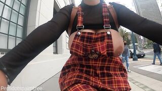 Ideal nipply day for a bare-breasted bike rail - Liking the views - Teaser